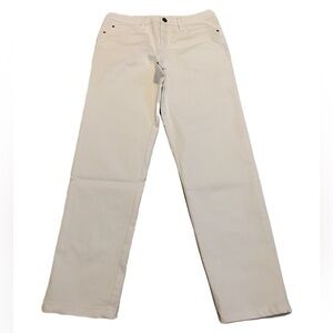 Cleo White Slim Fit Pants - Size 4 - Cotton Blend